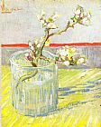 Sprig of Flowering Almond Blossom in a glass by Vincent van Gogh